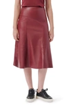 Atm Anthony Thomas Melillo Women's Flared Leather Midi-skirt In Wine