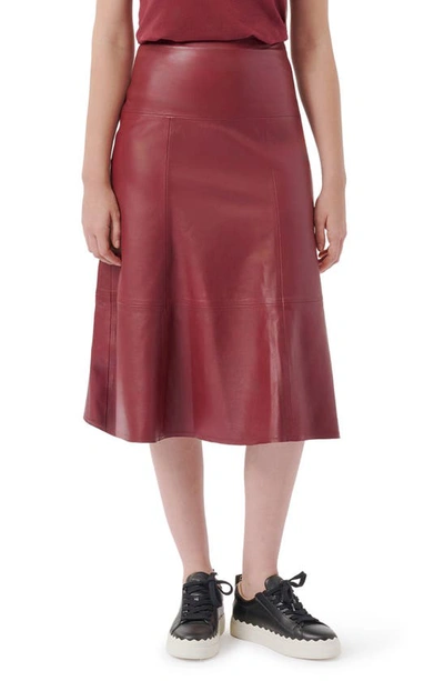 Atm Anthony Thomas Melillo Women's Flared Leather Midi-skirt In Wine
