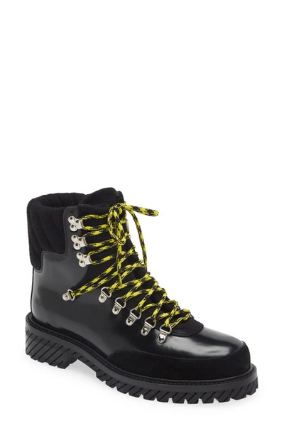 Off-white Gstaad Lace Up Boot Black Black In Negro