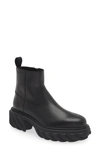 Off-white Leather Boot In Black