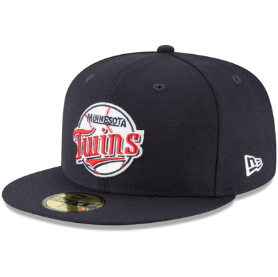 New Era Navy Minnesota Twins Cooperstown Collection Wool 59fifty Fitted Hat In Navy/red/white