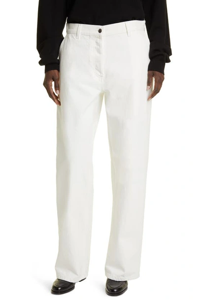 The Row Bufus Cotton-poplin Wide-leg Trousers In White