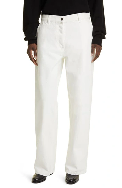 The Row Bufus Cotton-poplin Wide-leg Trousers In Bone