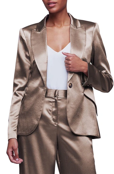 L Agence Chamberlain Metallic Blazer In Sparrow