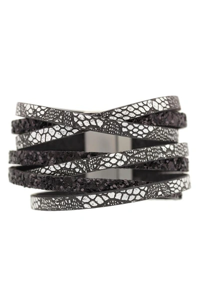 Olivia Welles Design Wrap Bracelet In Black