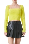ALICE AND OLIVIA LUETTA FUZZY TOP & SHRUG