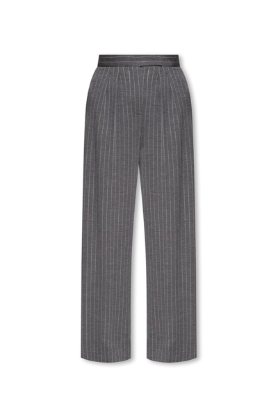 Max Mara Pinstriped Trousers In Grey