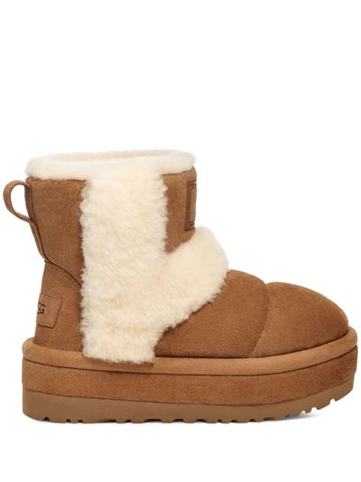 Ugg Chillapeak Suede Shearling Classic Boots In Beige