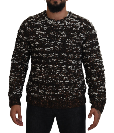 DOLCE & GABBANA DOLCE & GABBANA ELEGANT BRONZE KNIT PULLOVER MEN'S SWEATER