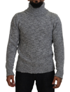 Dolce & Gabbana Gray Wool Knit Turtleneck Pullover Sweater In Gray