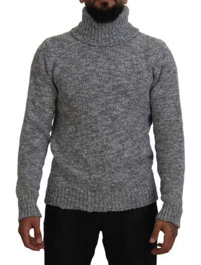 Dolce & Gabbana Grey Wool Knit Turtleneck Pullover Jumper
