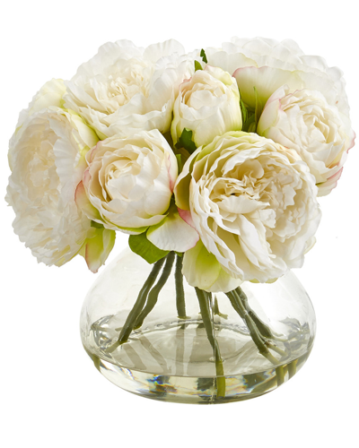 Nearly Natural Peony Artificial Arrangement In Vase