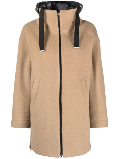 Herno Virgin Wool Coat In Beige