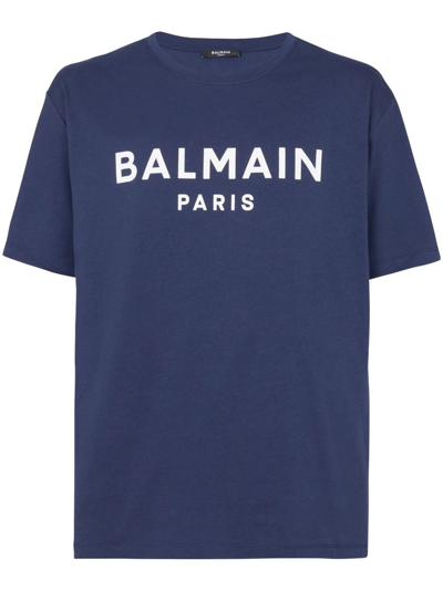 Balmain Straight Fit Printed T In Blue