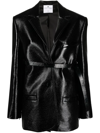 Courrèges Courreges Woman Blazer Black Size 4 Cotton, Polyurethane, Elastane In Black