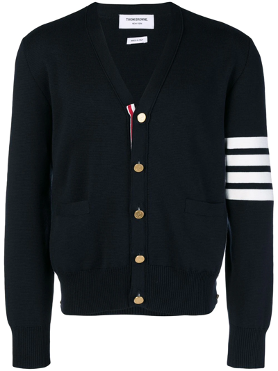 THOM BROWNE CARDIGAN WITH STRIPED DETAIL