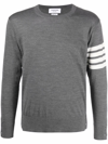THOM BROWNE CREW-NECK SWEATER WITH 4-STRIPE DETAIL
