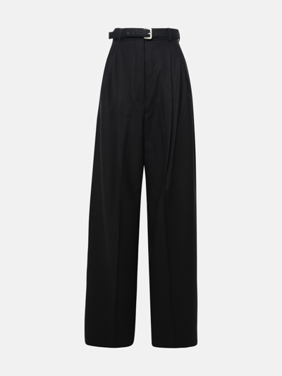 Sportmax Kiens Wool High Waisted Wide Pants In Black