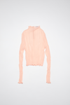 Acne Studios Crinkled High Neck Top In Peach Pink