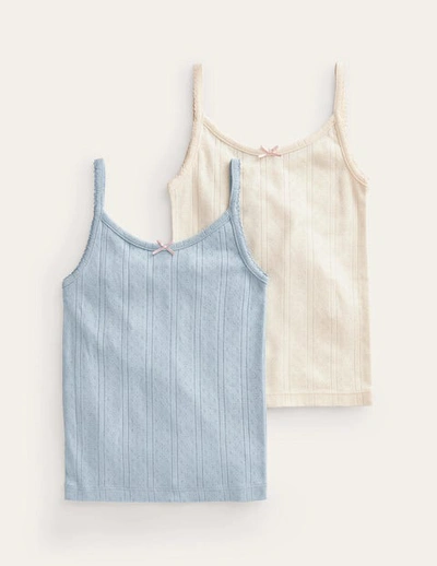 Mini Boden Tank Top 2 Pack Pointelle Baby Boden In Blue