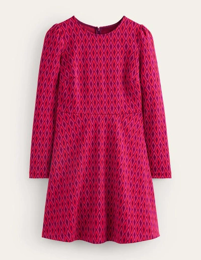 Boden Jacquard A-line Mini Dress Vibrant Pink, Azure Jacquard Women