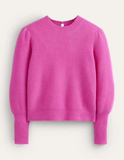 Boden Key Hole Cashmere Sweater Rose Violet Women