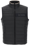 Hugo Boss Boss Darolan Water Repellent Quilted Vest In Black