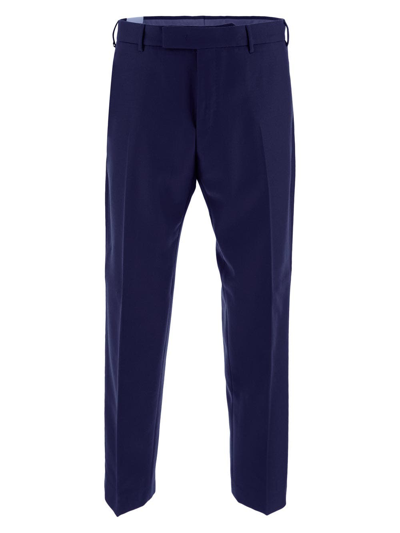 Pt Torino Wool Trousers In Blue