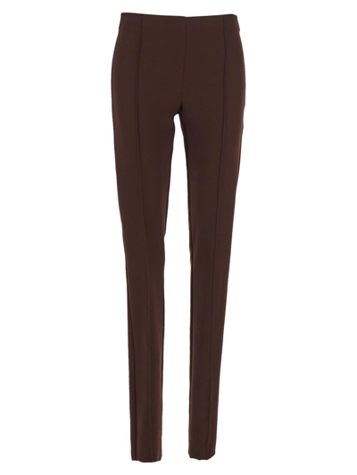 Semicouture Straight Leg Trousers In Brown