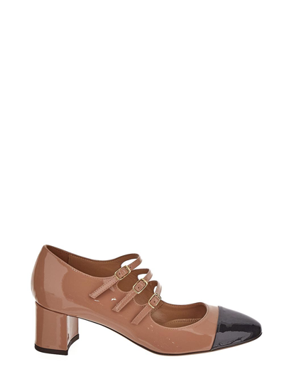 Relac Patent Buckle Straps Pumps In Pink