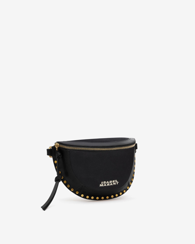 Isabel Marant Skano Leather And Cotton Belt Bag In Black