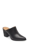 Chocolat Blu Emery Pointed Toe Mule In Black Leather