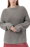 ATM ANTHONY THOMAS MELILLO PIPED WOOL BLEND FUNNEL NECK SWEATER