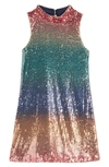 Zunie Kids' Gradient Sequin Shift Dress In Gold/ Multi
