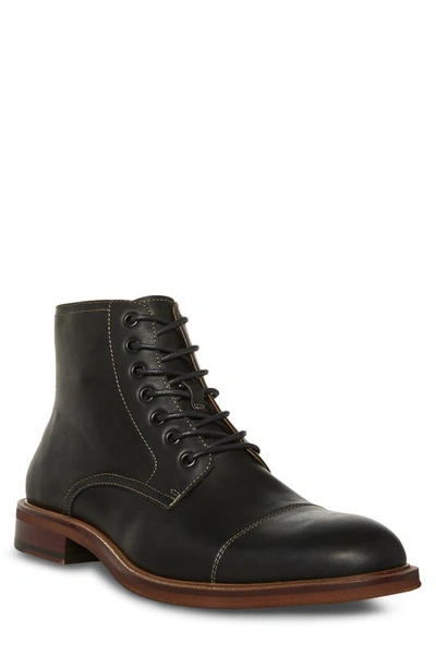 Steve Madden Men's Hodge Lace-up Boots In Black Leather