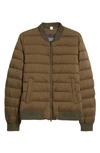 Herno Legend Quilted Down Bomber Jacket In Verde/ Beige