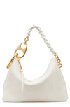 Tom Ford Carine Large Shiny Leather Hobo Bag In Chalk