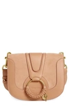 See By Chloé See By Chloe Hana Small Leather & Suede Crossbody In Coffee Pink