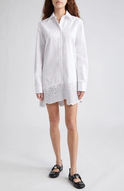 Jw Anderson J.w. Anderson Crystal-embellished Cotton Shirtdress In White