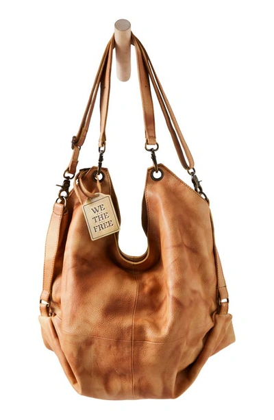 Free People We The Free Sabine Leather Hobo Bag In Washed Toffee