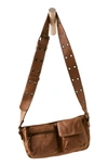 Free People Wade Sling Leather Shoulder Bag In Bronze