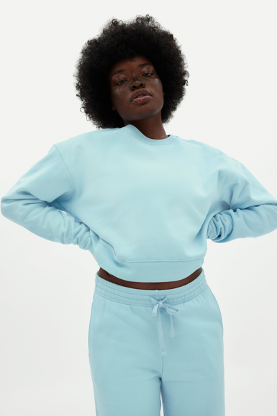 Girlfriend Collective Cerulean 50/50 Cropped Sweatshirt