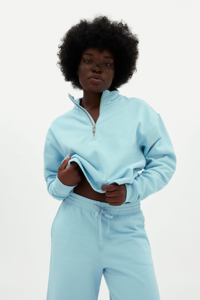 Girlfriend Collective Cerulean 50/50 Half-zip Sweatshirt