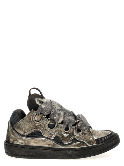 Lanvin Curb Trainers In Silver Black