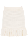 SELF-PORTRAIT KNITTED MINI SKIRT IN SEQUIN KNIT