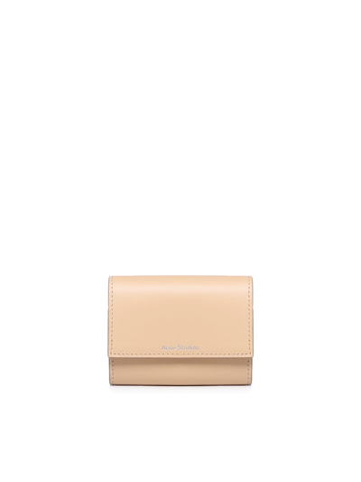 Acne Studios Wallet With Envelope Closure In Beige