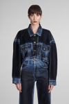 Darkpark Gigi Flocked Cropped Denim Jacket In Black