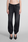 Darkpark Boyfriend Jeans With Ankle Ties And Faded Effect In Brown