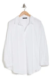 T Tahari Oversize Poplin Tunic Shirt In White