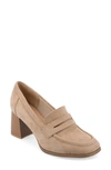 Journee Collection Malleah Loafer Pump In Taupe